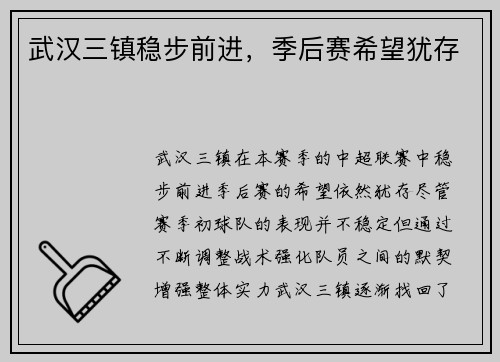 武汉三镇稳步前进，季后赛希望犹存